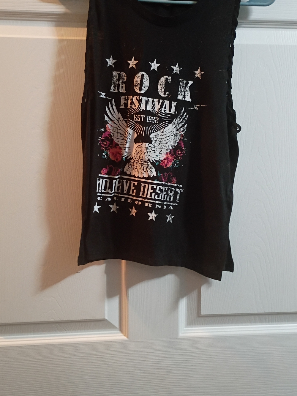Arizona Jean Company Black Rock Festival Graphic Tank with Floral Eagle